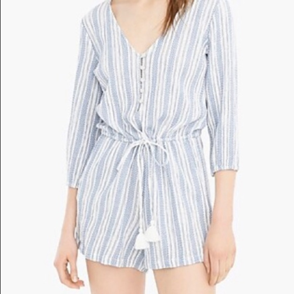 J.Crew Tie Waist Tassel Romper (new with tags)